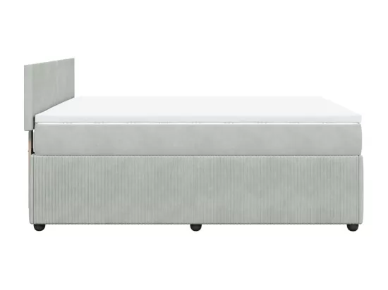 Sommier à lattes de lit et matelas Gris clair 160x200cm Velours