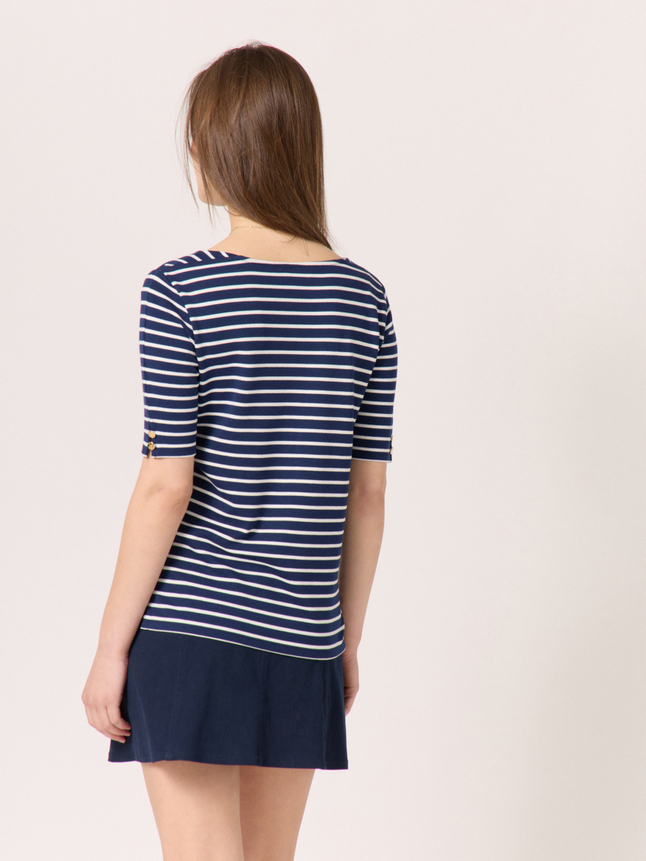 Tee-shirt marinière à inscription