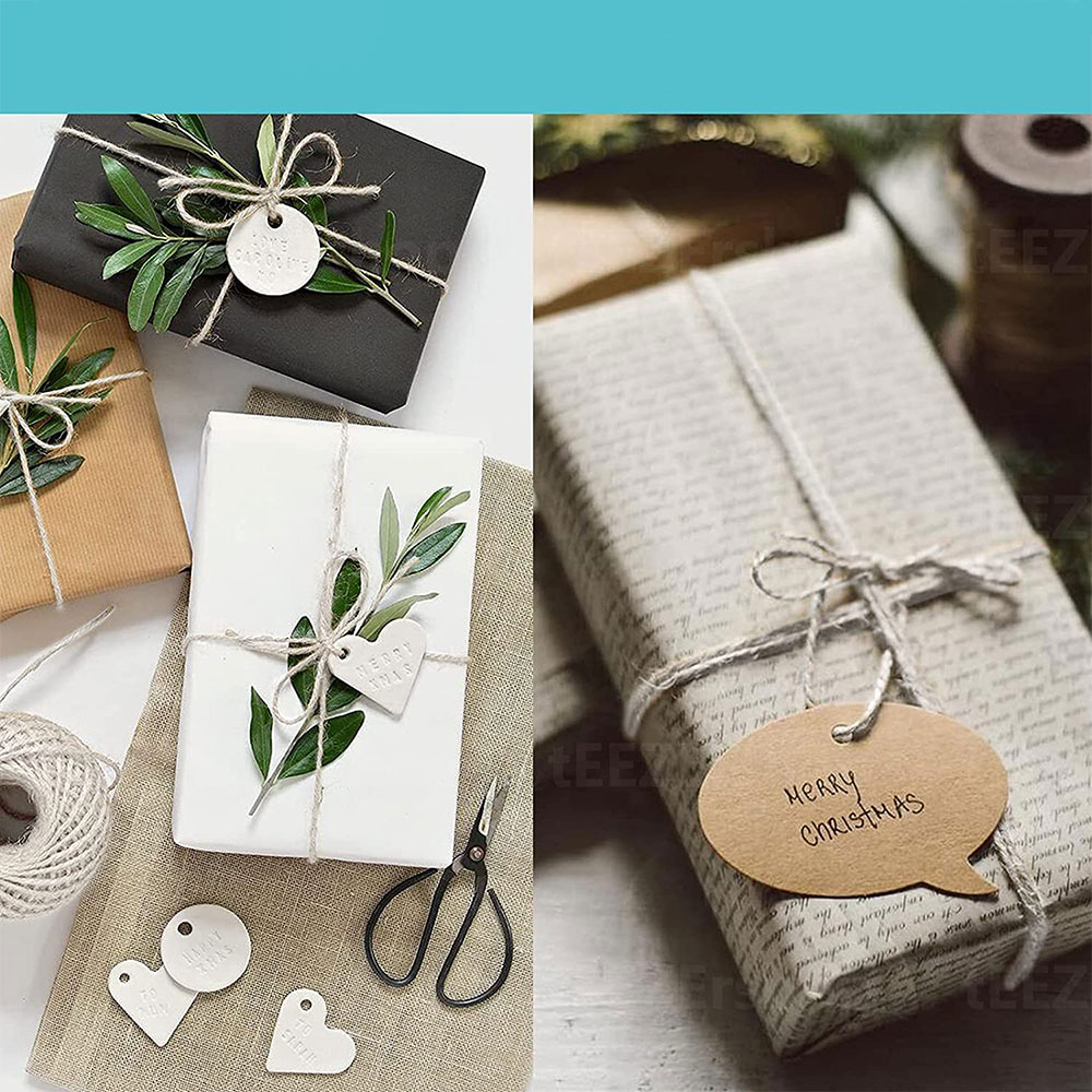 (2er Set) 200m Baumwollschnur DIY Makramee Garn für Geknüpfte Boho Dekoration Hygge Lifestyle Projekte - Weiss