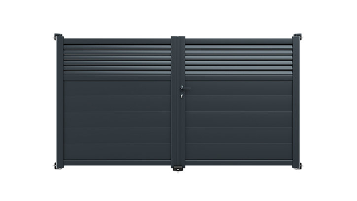 Portail aluminium Nazaré anthracite - 300 x h.163,4 cm