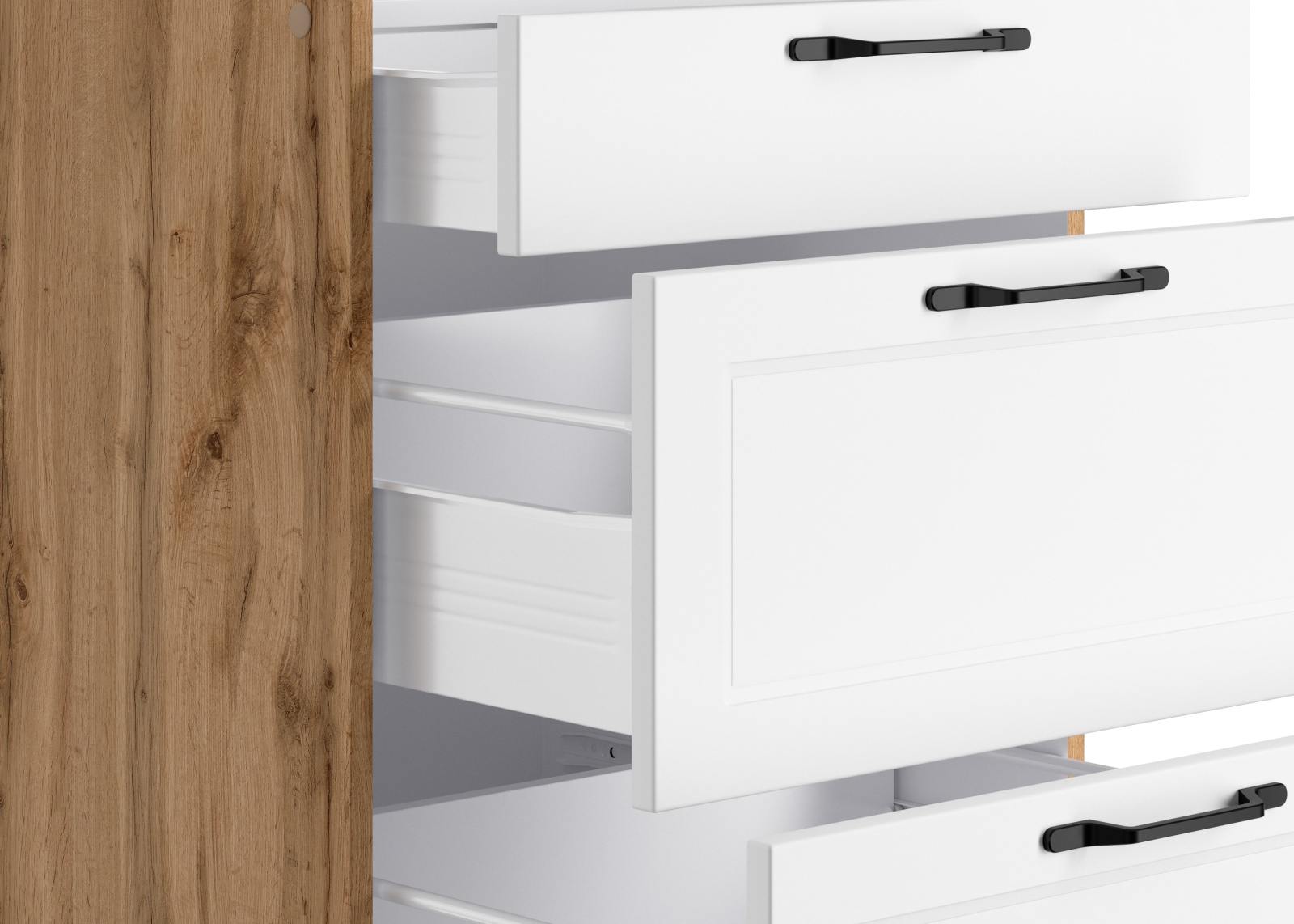 Unterschrank MERAN - weiß - Wotaneiche - 120 cm