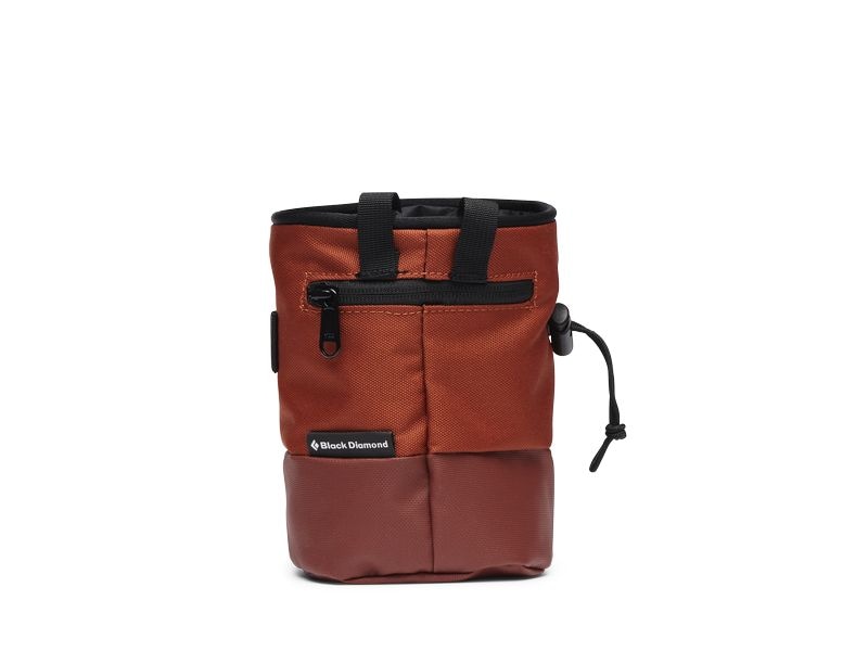 Black Diamond Mojo Zip Chalk Bag, Burnt Sienna S/M Begleiter für Kletterabenteuer mit praktischem Reissverschlussfach