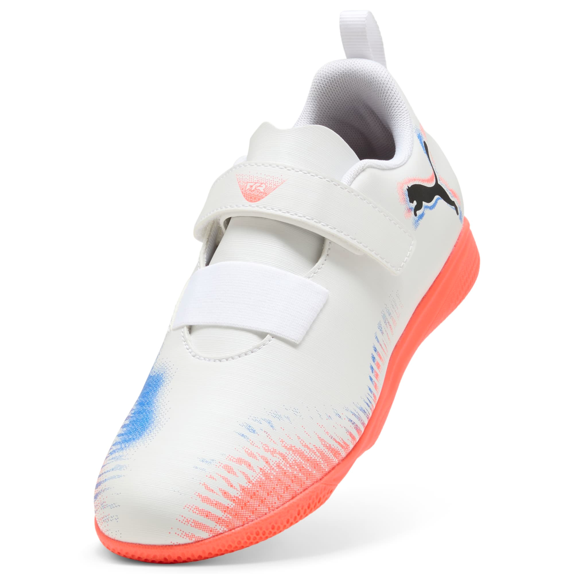 Future 8 Play V IT Junior PUMA White/PUMA Black/Glowing Red