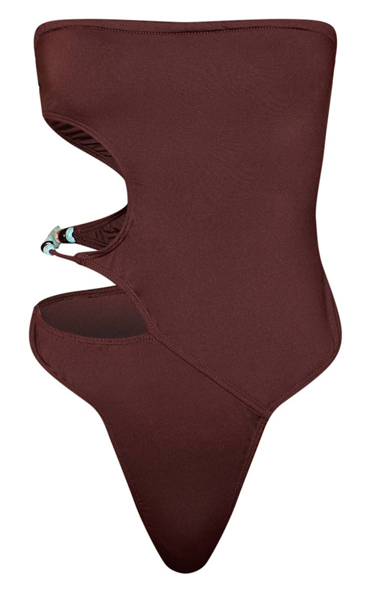 Chocolat Body Co-ord À Détails De Perles Toucher Doux