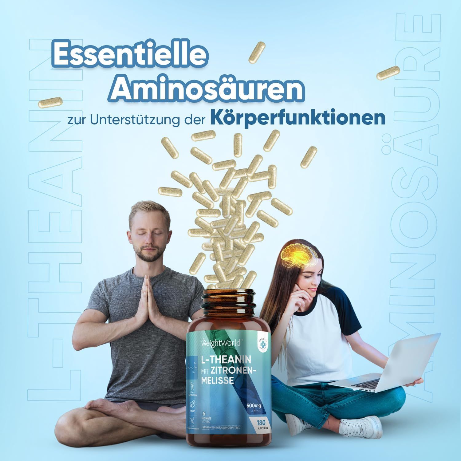 WeightWorld L-Theanin Aminosäure mit Zitronenmelisse