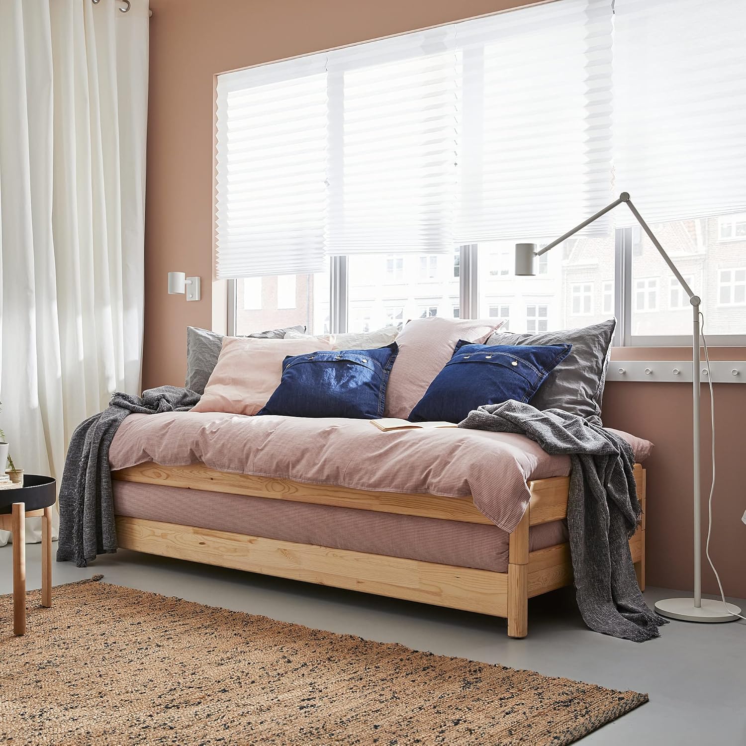 UTÅKER Stapelbett mit 2 Matratzen, 80x200 cm, Kiefer/Åfjäll mittelfest