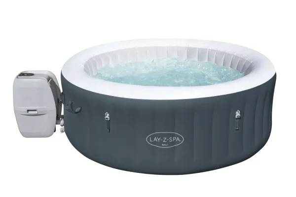 Bestway 60009, 669 L, 4 person(er), Rund, Boble/Jet massage, Acrylonitrilbutadienstyren, PVC, Grå, Hvid