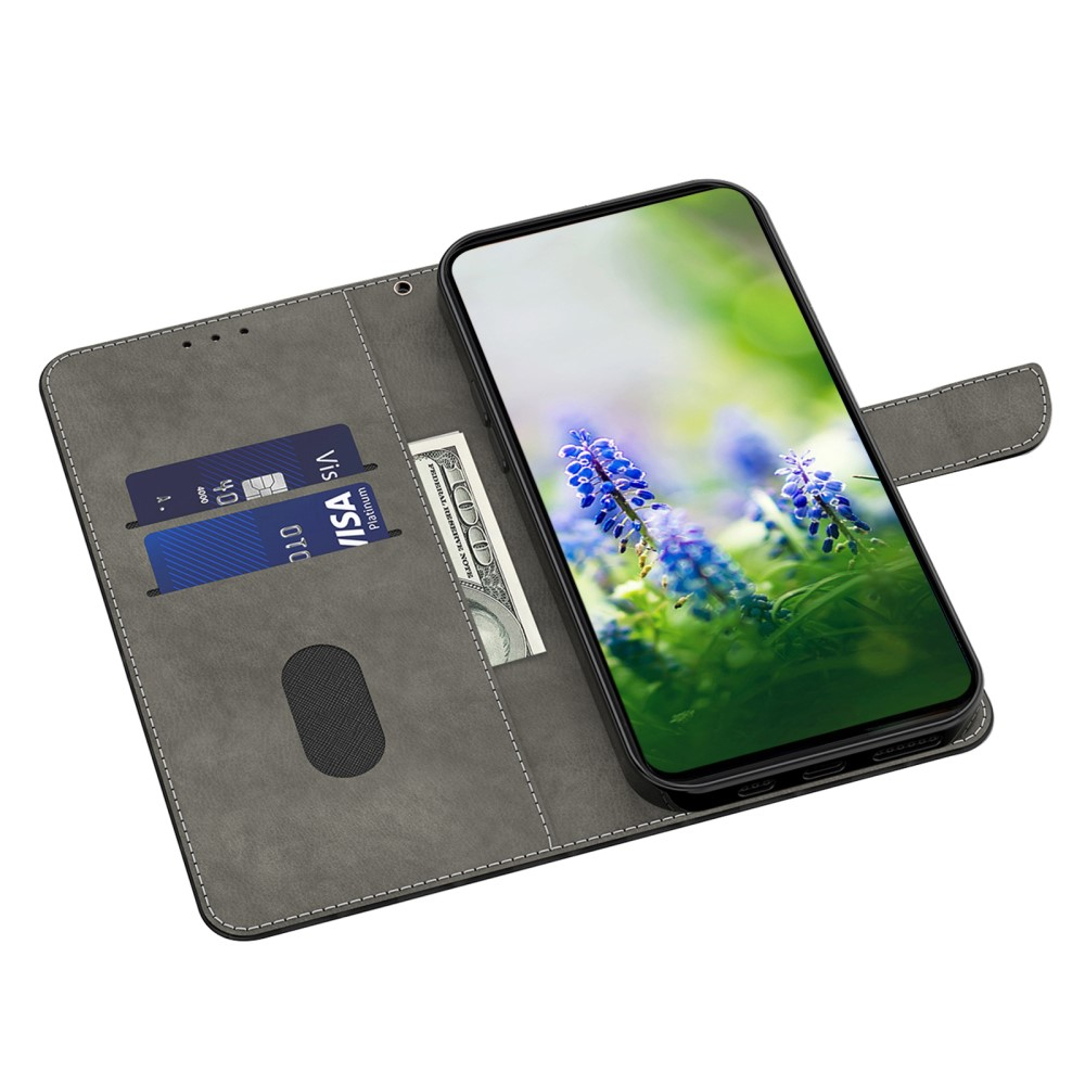 Samsung Galaxy A54 5G Leder Tasche mit Kartenfach   Handschlaufe - Goldene Schmetterlinge