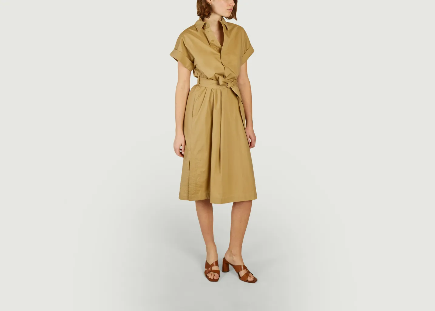Robe-chemise midi manches courtes Clodie Suncoo