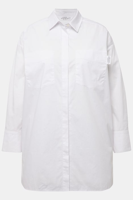 Oversized Hemd, Hemdkragen, Langarm, Unisex