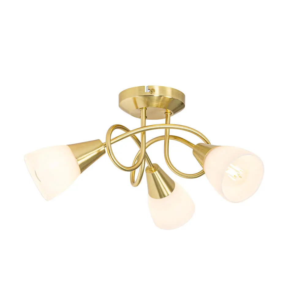 Qazqa plafondlampen inez goudkleurig e14