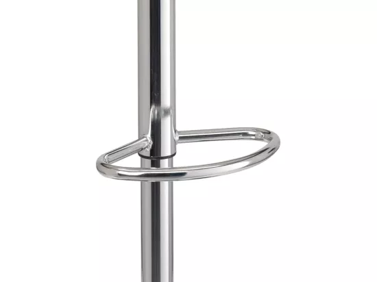 Lot 2 tabourets de bar coussin simili cuir pivotant hauteur réglable pied chrome SIG (blanc noir)