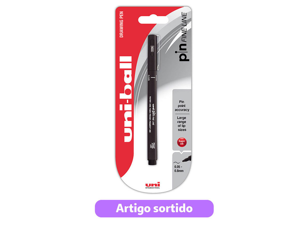 ESFEROGRÁFICA PIN UNI-BALL LAKUBO ESCRITA SUAVE CORES SORTIDAS