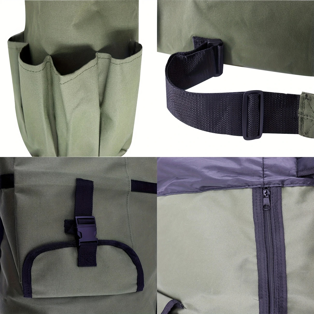 (10L) Angel Tasche Angelruten Organizer Fischer Outdoor Tragetasche mit 5 Rutenhalter - Grün