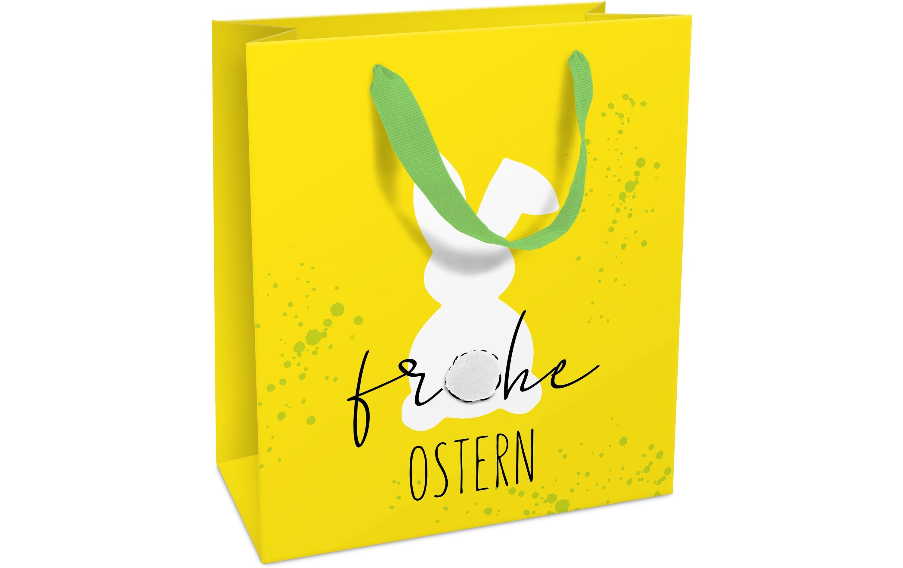 Geschenktasche Weisser Hase 18 x 21 x 8 cmMatte Geschenktüte