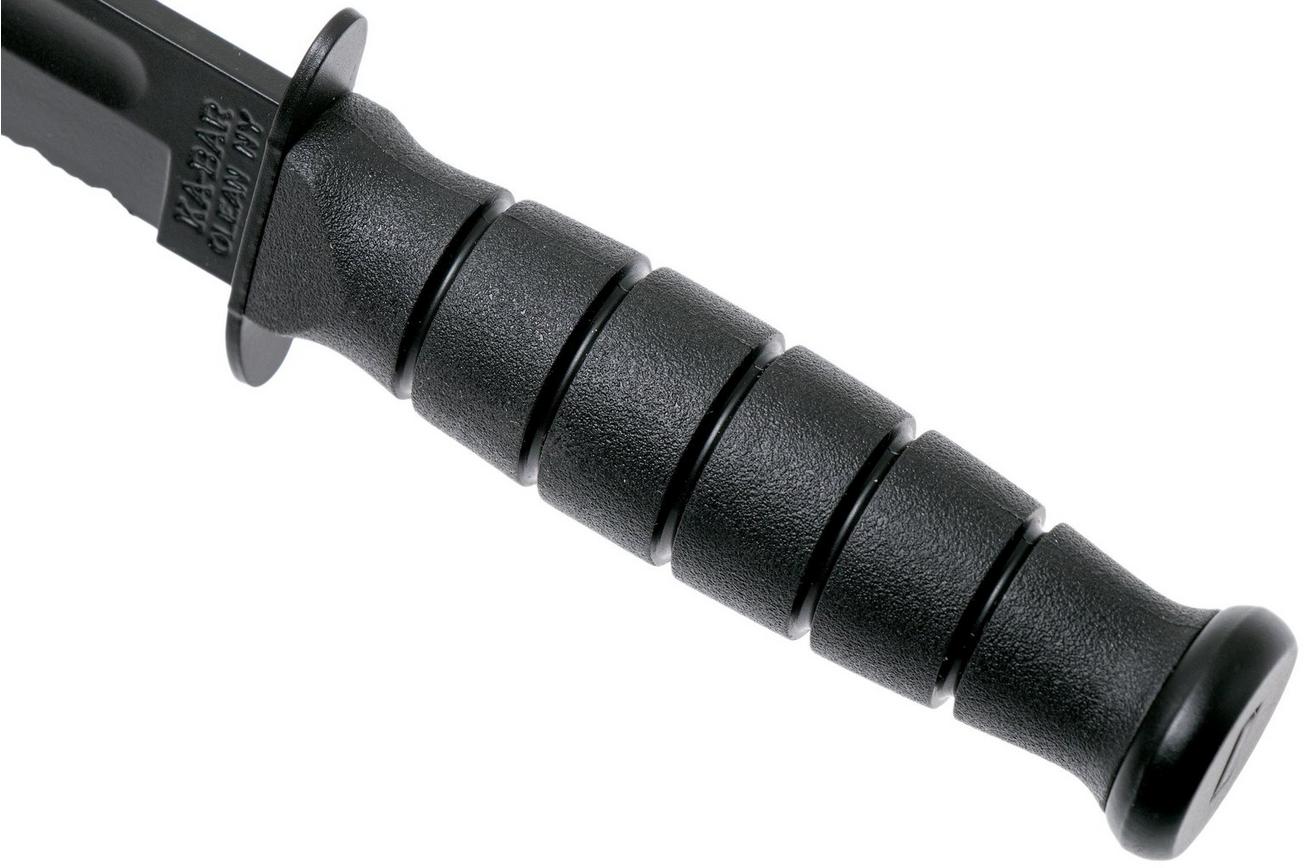 KA-BAR Short 1259 deels gekarteld, vaststaand mes, kunststof foedraal