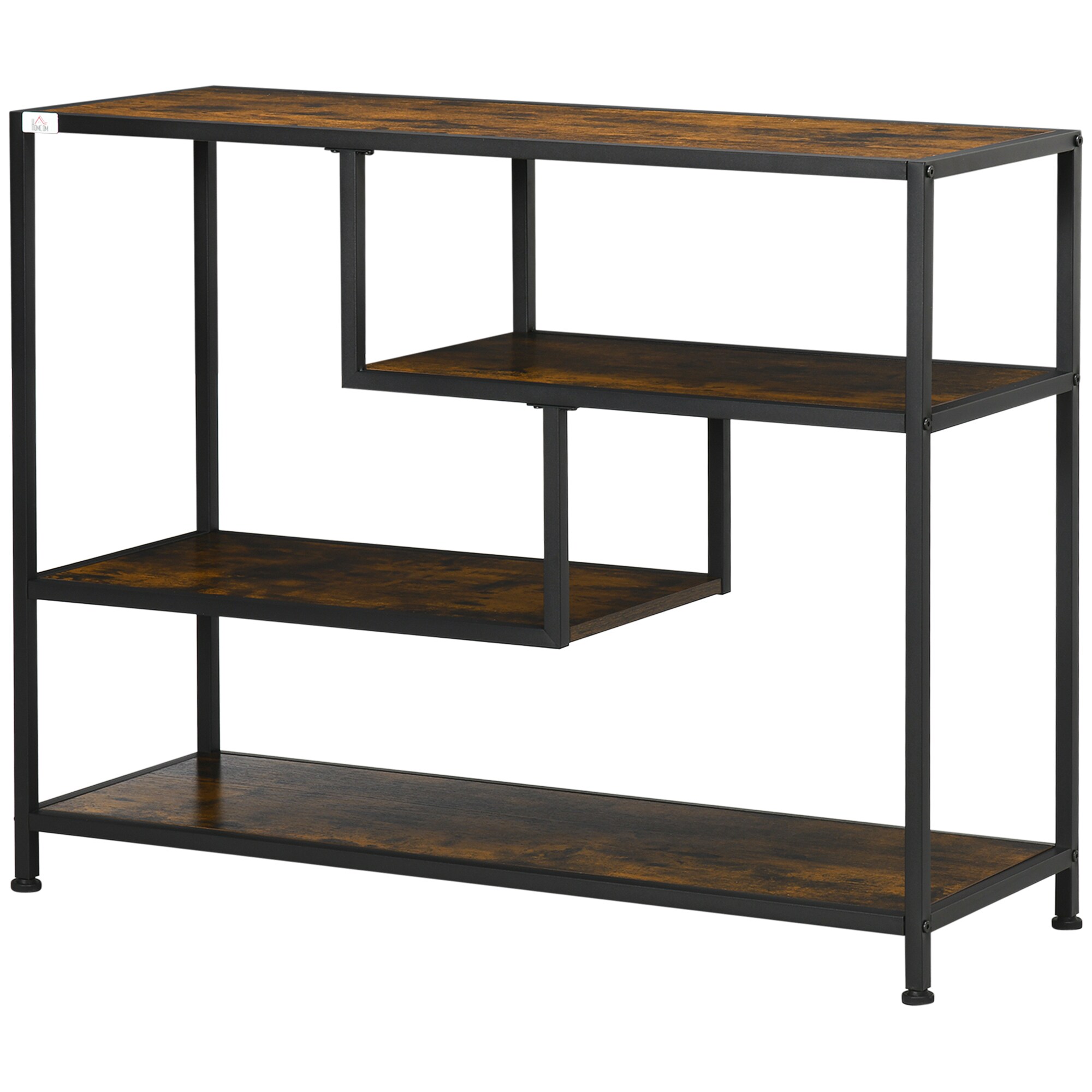 HOMCOM Konsolentisch mit Stahlrahmen schwarz, natur 99,6L x 33,6B x 74H cm