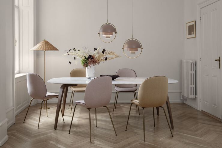 Gubi Multi-Lite Pendant Messing/rosa