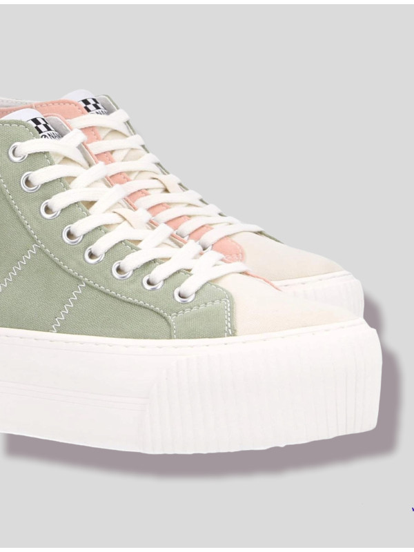 No Name - IRON MID Soft Canvas Bambou/Salmon