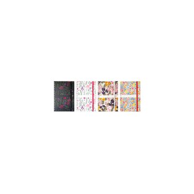 Agenda spiralé à élastique Oxford Flowers - 1 semaine sur 2 pages - 15 x 21 cm - disponible dans différentes couleurs - Hamelin