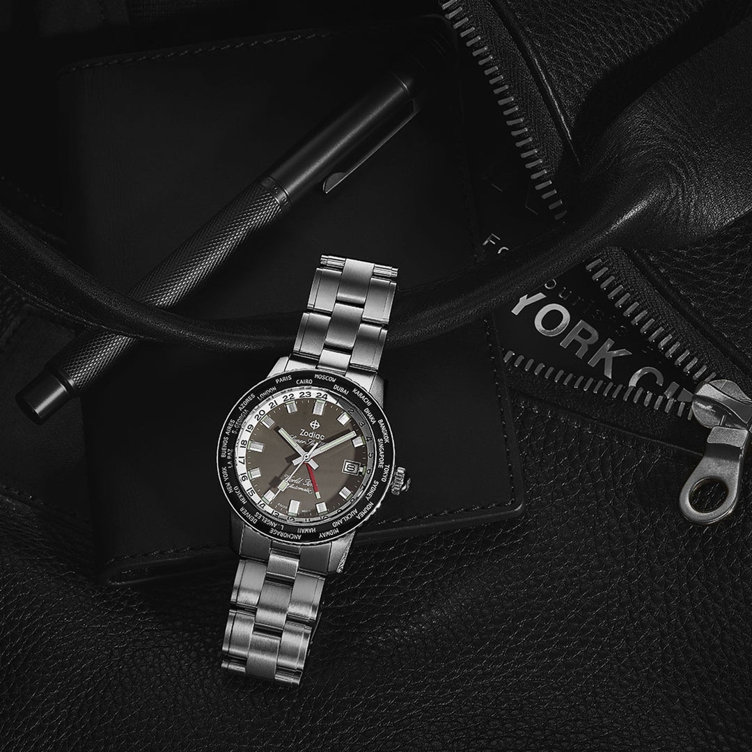 Zodiac Super Sea Wolf GMT World Time Automatic