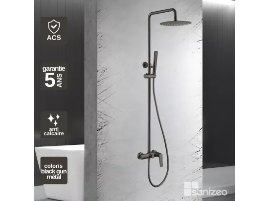 Colonne de Douche anti-calcaire Black Gun Métal DELOS BDD055/BGM