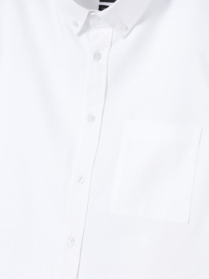 Camisa Oxford de manga curta - Branca
