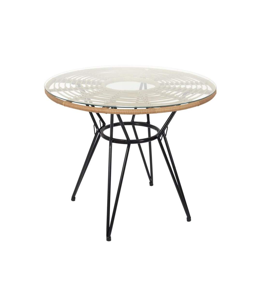 Paris Prix - Table De Jardin Ronde surabaya 90cm Noir