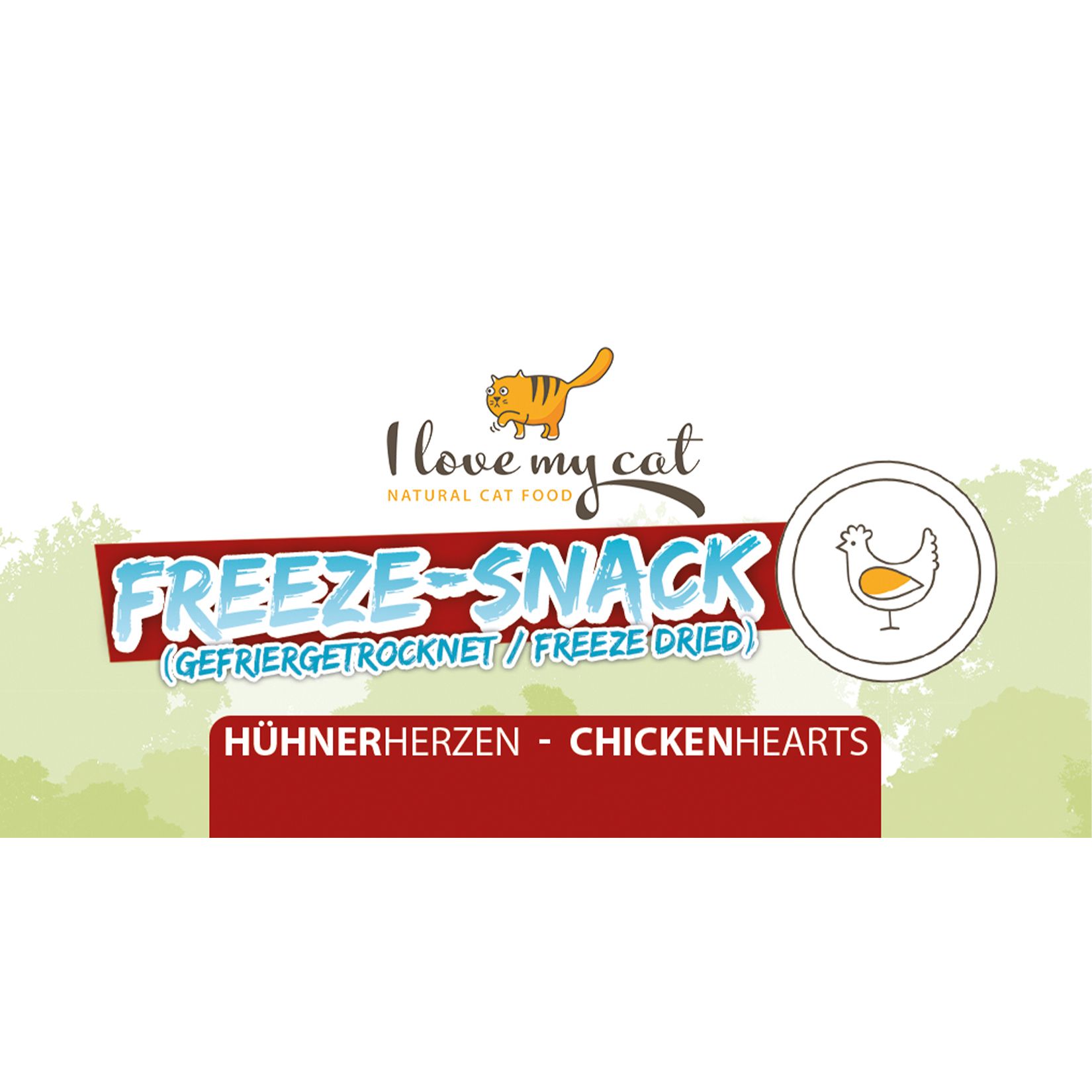 I love my cat Gesunder Freeze-Snack für Katzen - Hühnerherzen (gefriergetrocknet)