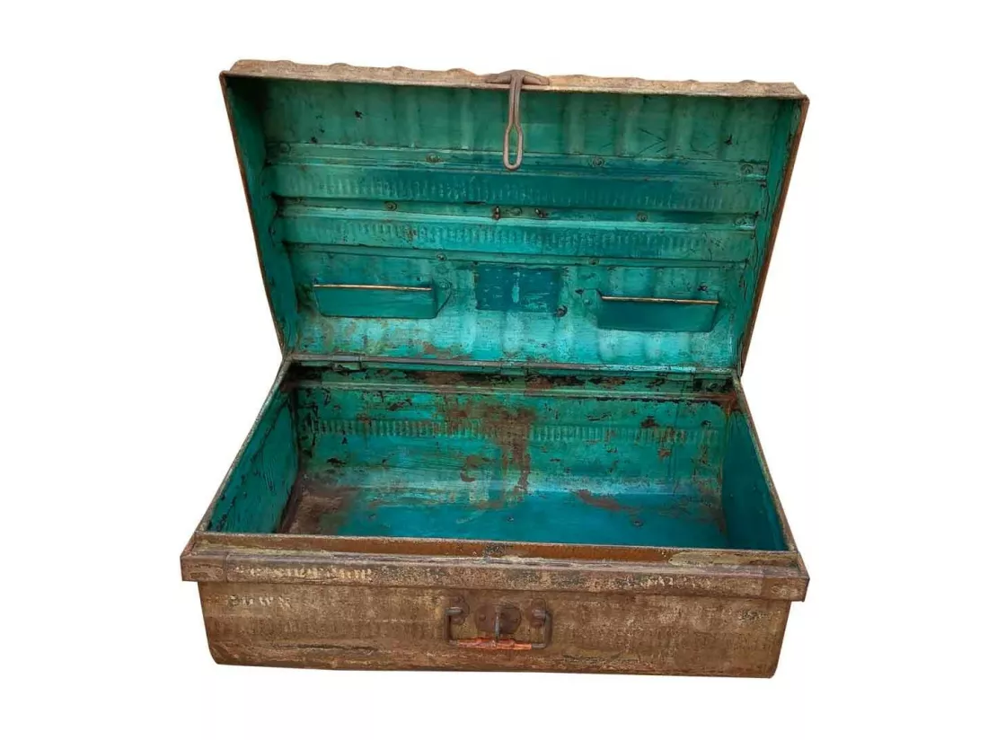 Valise en métal marron 67x45x29h