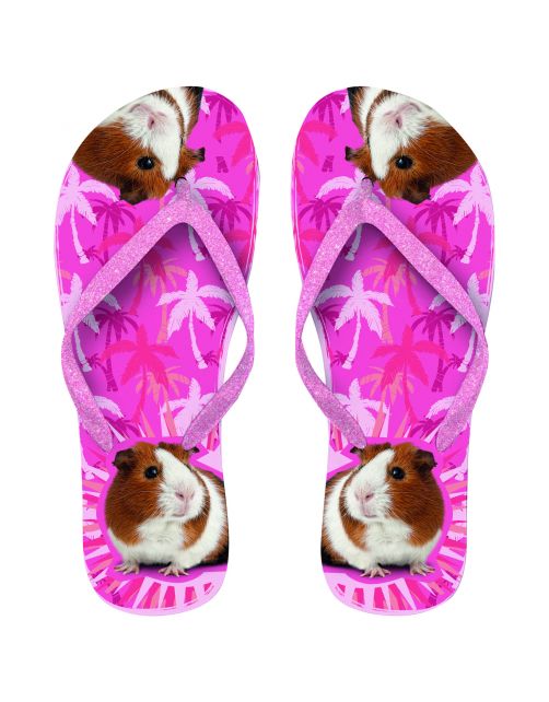 Plenty Gifts Flip Flops Guinea Pig - Cadeau - 29x22x2 cm Roze Bruin 37-39