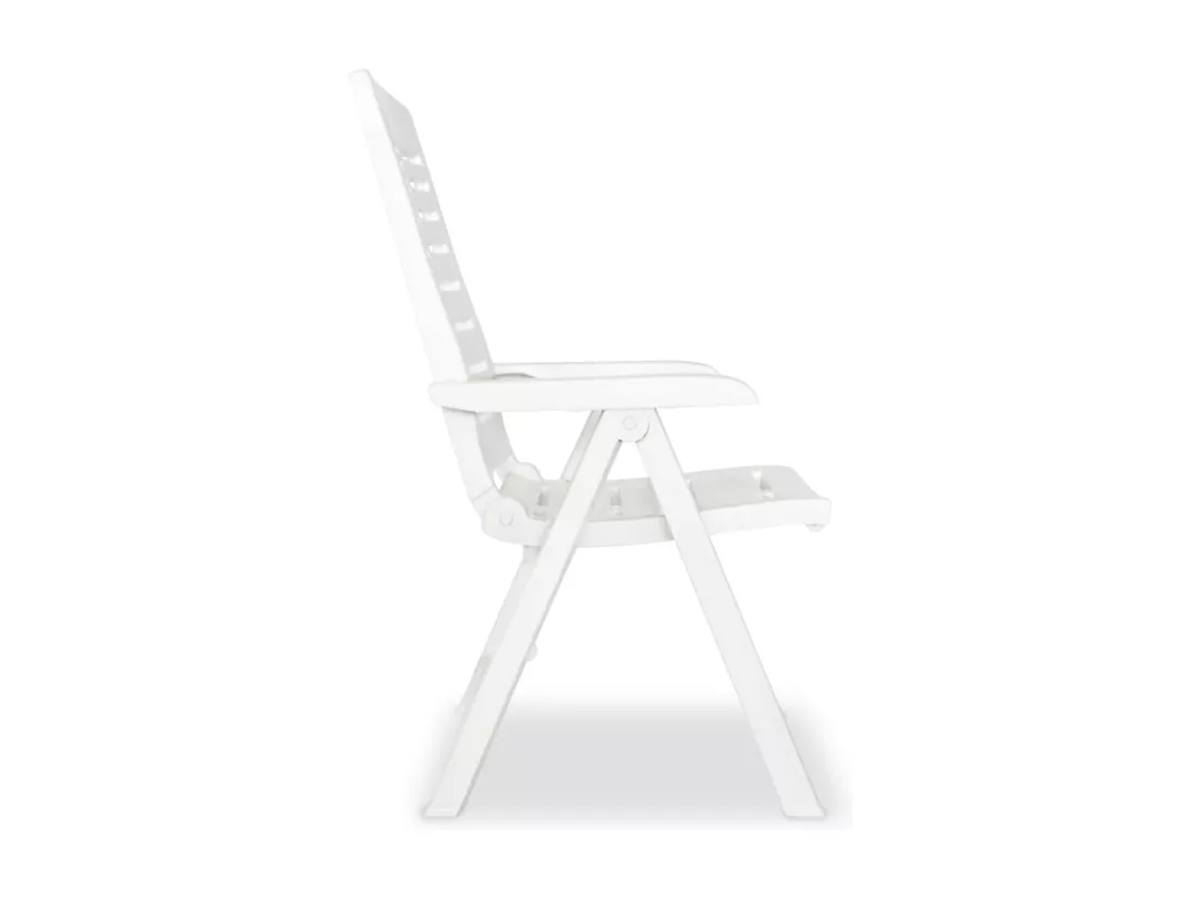 2 pièces Chaises inclinables de jardin Plastique Blanc