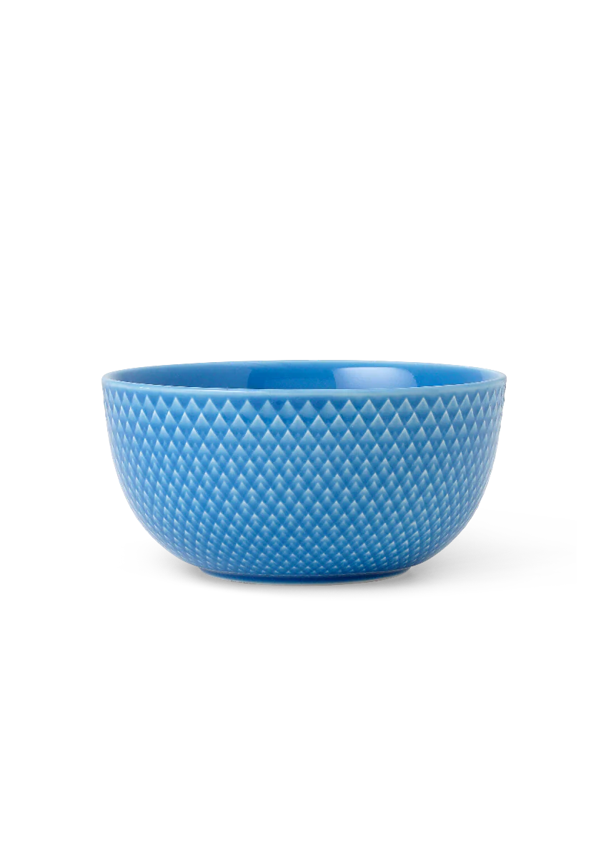 Lyngby Porcelæn  Rhombe Color skål, blå - H: 6,5 cm.