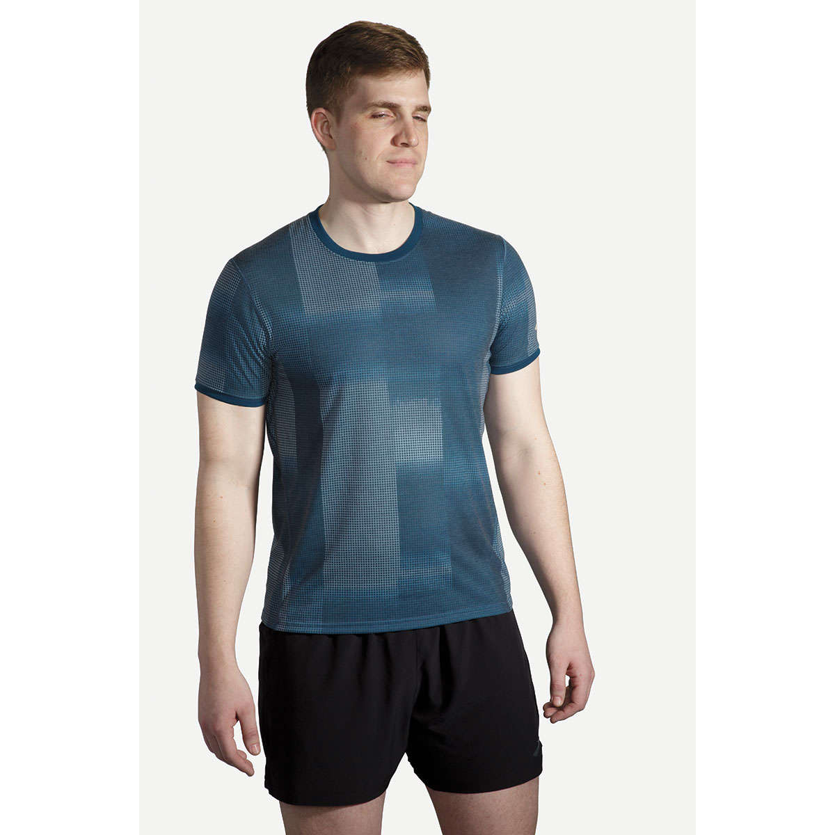 Brooks Distance Graphic Hardloopshirt Korte Mouwen Blauw Heren