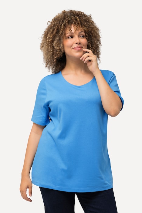 Shirt, doppellagige Vorderseite, Slim, Rundhals, Halbarm