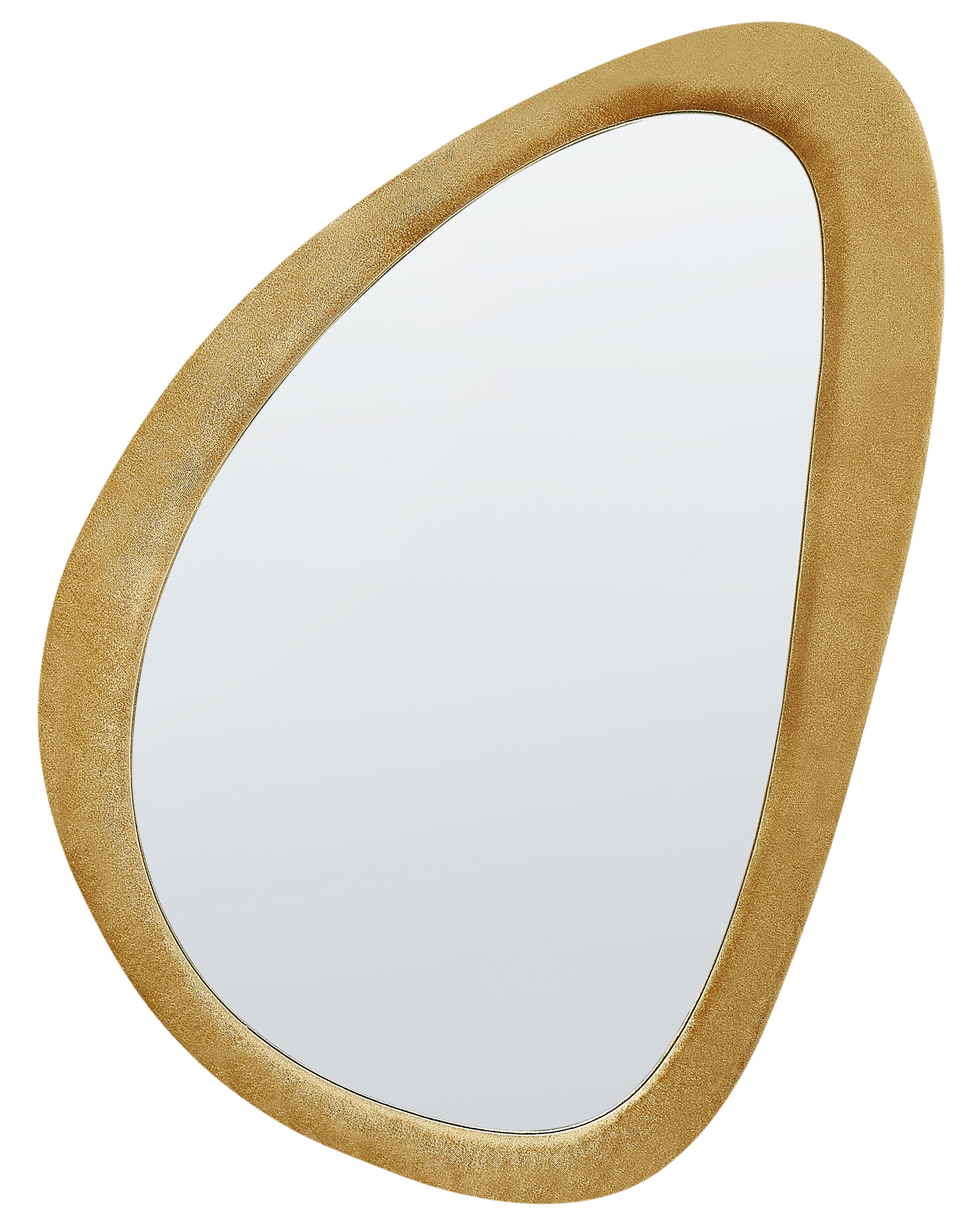 Wandspiegel VENAS 61 cm 91 cm Fluweel Mosterdgeel