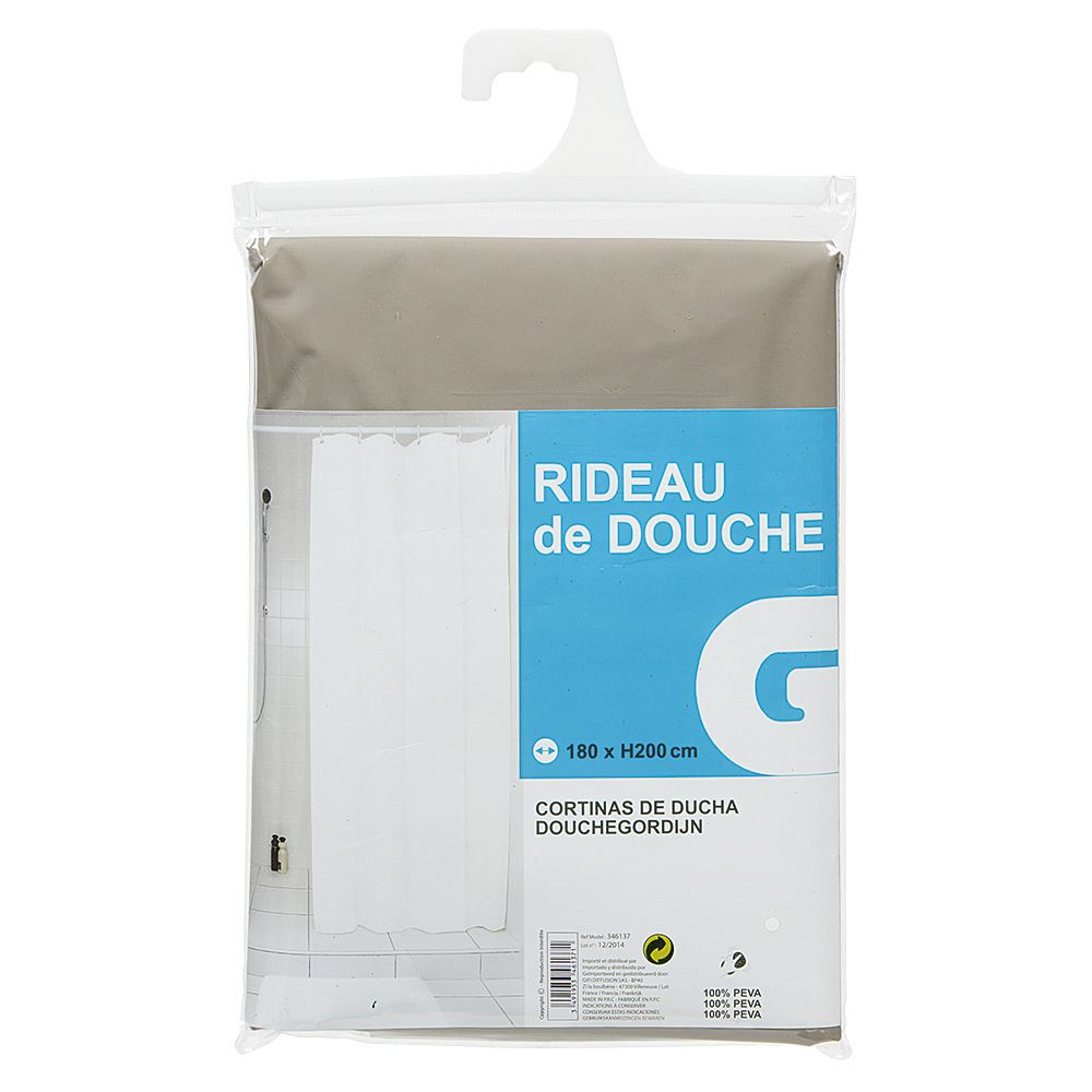 Rideau de douche uni taupe