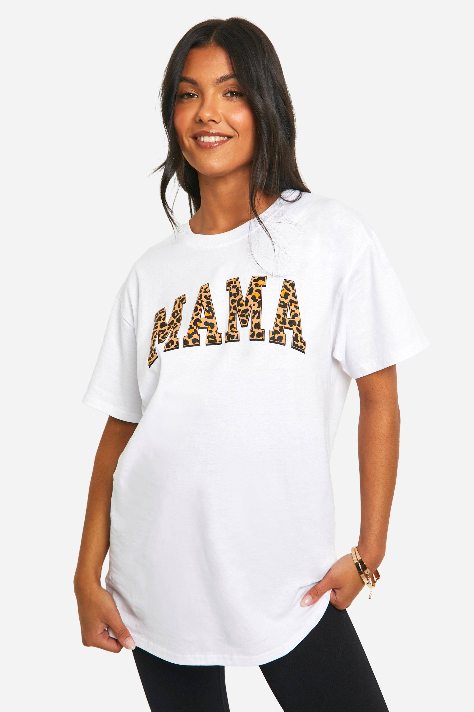 boohoo Maternité Mama T-shirt oversize à motif léopard