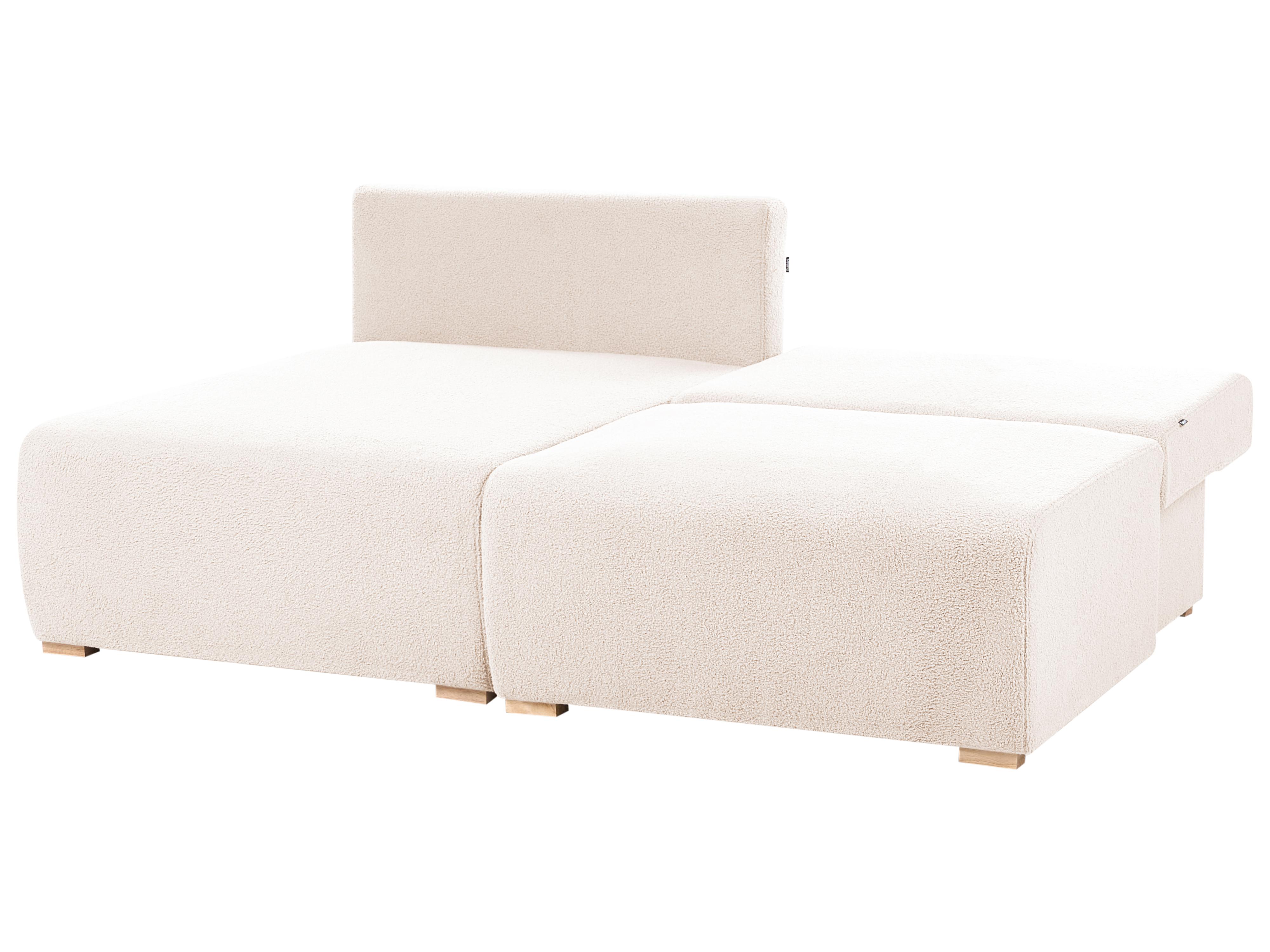 Modulaire hoekbank NERBO Bouclé Beige rechtszijdig