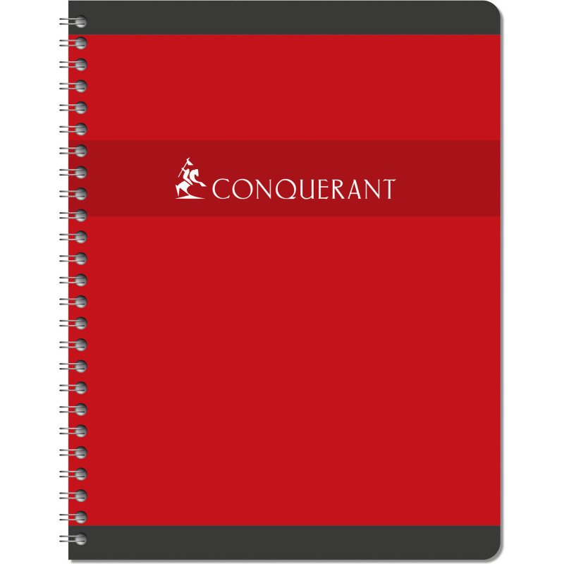 Cahier spirale Conquérant Sept A4+ 24 x 32 cm grands carreaux 180 pages