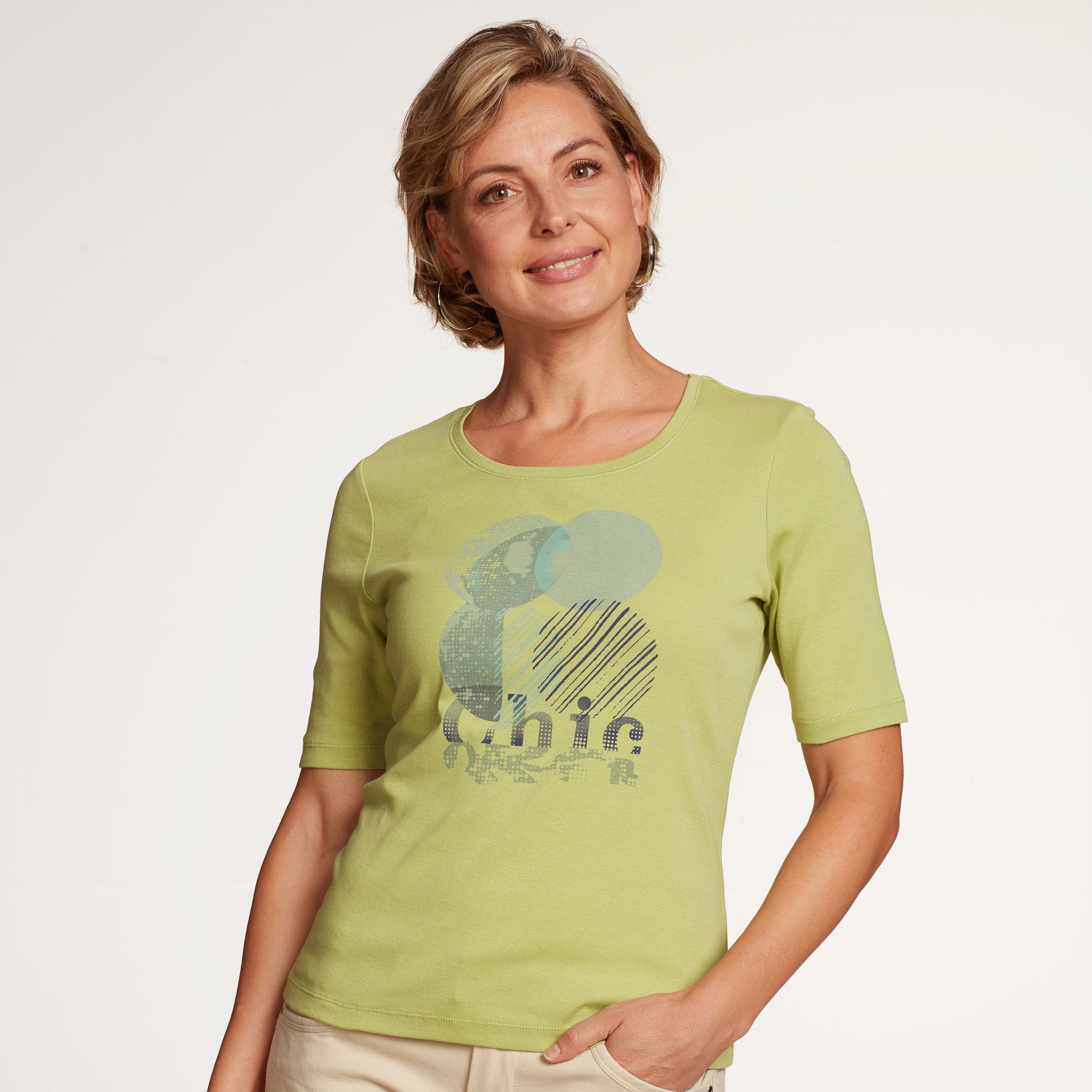 Damen T-Shirt mit Frontprint aus Baumwolle