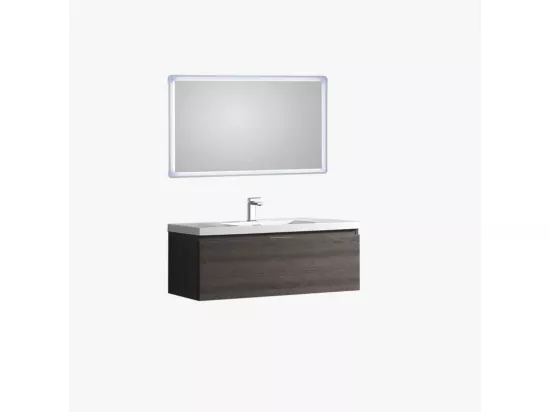 Ensemble de salle bain 120 cm pierre anthracite Aquaterra