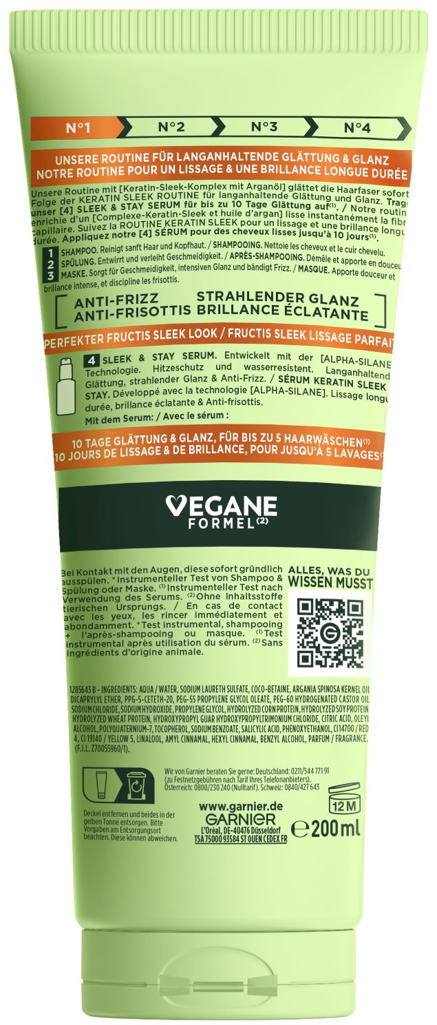 FRUCTIS Sleek Shampoo<br>200 ml, Keratin