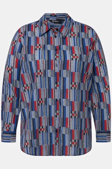 Hemdbluse, Streifenmuster, Hemdkragen, Langarm