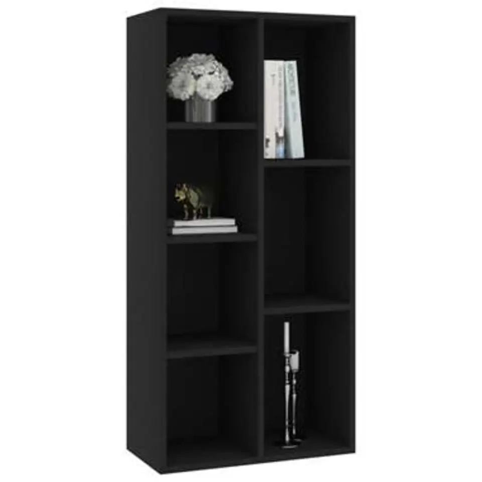 vidaXL - Boekenkast - Zwart - Bewerkt hout