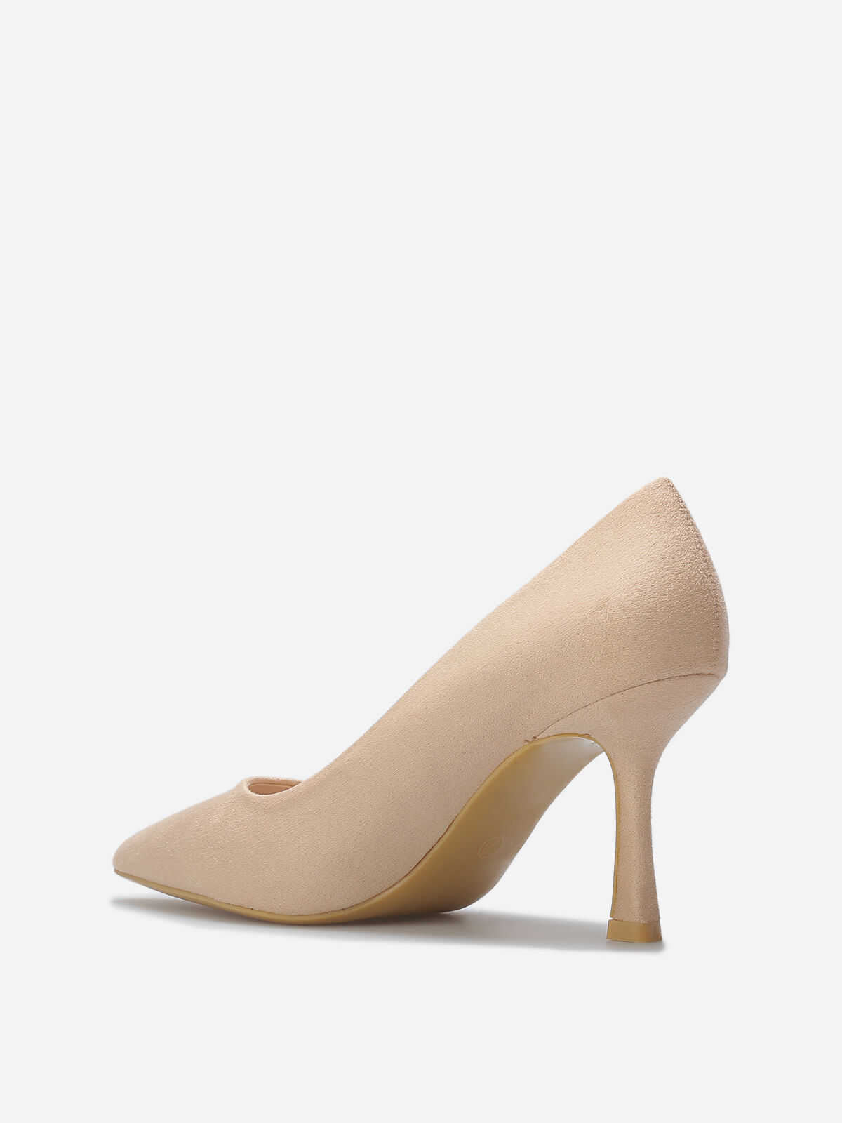 Escarpins pointus en suédine- Beige