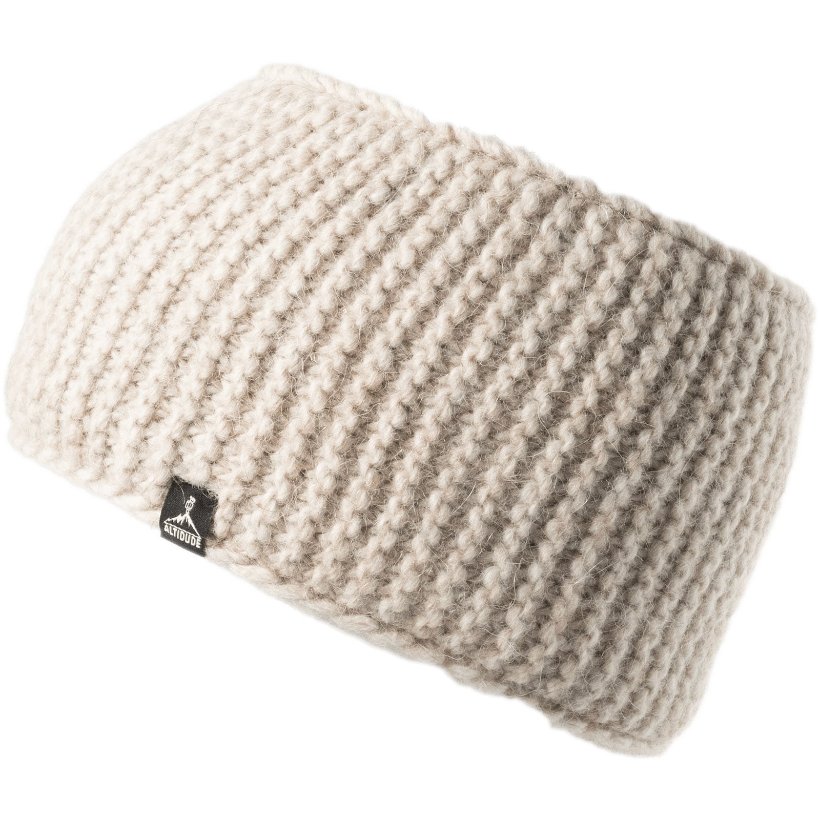ALTIDUDE Merino Stirnband Cloud Grob Strick Kopfband Ohren Schützer Alpaka Wolle Farbe: beige
