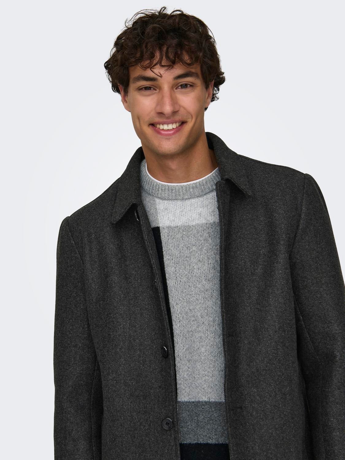 ONSADAM Mantel Dark Grey Melange