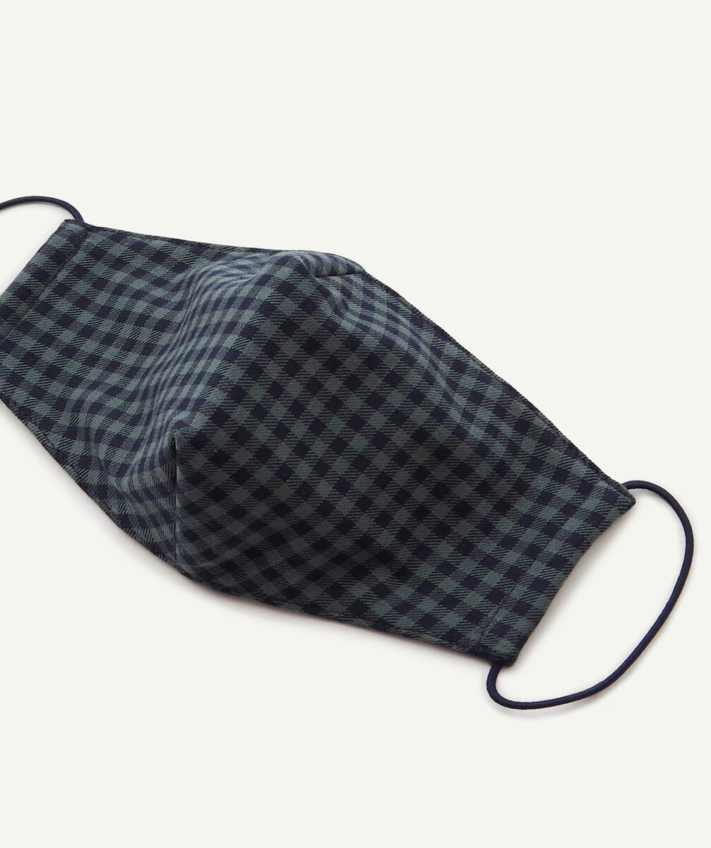 LE MASQUE ADULTE À CARREAUX EN TISSU RECYCLÉ- CATÉGORIE 1