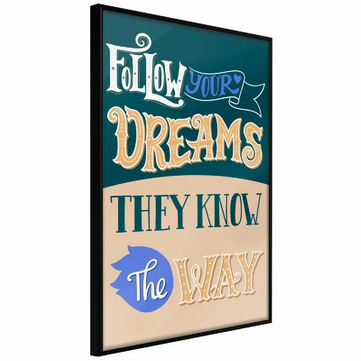 Paris Prix Affiche Encadrée Dreams Know the Way - Noir